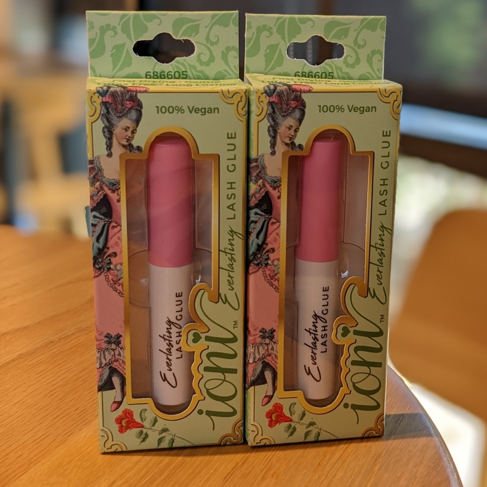 IONI Everlasting Lash Glue 100% Vegan Bundle of 2, Brand New, Fast Drying